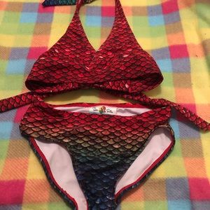 SUNTAILS KIDS FISH SCALE BIKINI SZ 6/7 girls